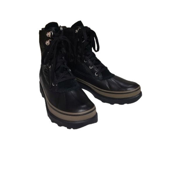 Sorel Men's Caribou Storm Boots Waterproof Black Brown Rain Snow Leather Laceup - Picture 14 of 14